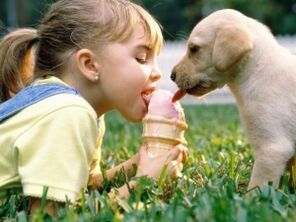 Kız köpekle dondurma yiyor ve parazitlere yakalanıyor